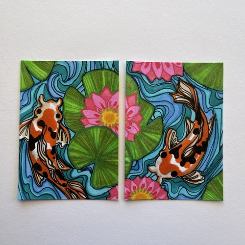 Aceo original set - set, koi